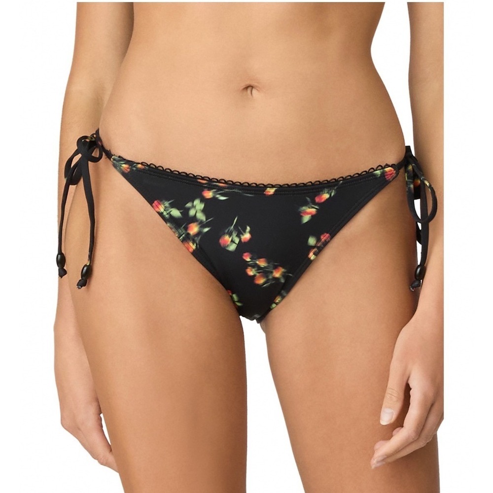 Shoshanna Blurred Floral String Bikini Bottom Jet Red XL 25BB7325 NEW